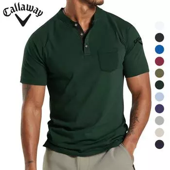 Летняя вышивка Callaway, новая большая мужская футболка с коротким рукавом и карманом на пуговицах, поло S