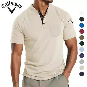 Летняя вышивка Callaway, новая большая мужская футболка с коротким рукавом и карманом на пуговицах, поло S