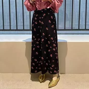 Летняя высокая поясная сумка на бедрах сексуальная облегающая юбка с цветочным принтом S чёрный