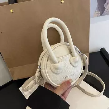 Летняя высококачественная сумка-мессенджер женская новая маленькая круглая сумка на плечо портативная универсальная простая мини-сумка