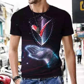 Летняя высокотехнологичная мужская футболка с геометрическим нейронным узором и 3D принтом, унисекс с круглым вырезом и коротким рукавом, забавная уличная одежда с графикой 6XL