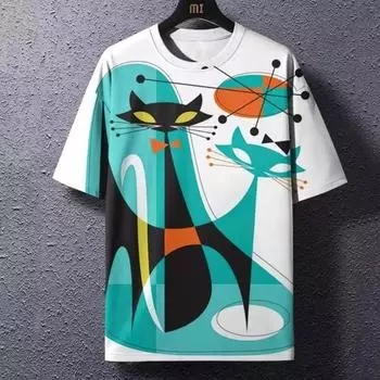 Летняя забавная 3D-печать мужская модная повседневная футболка с короткими рукавами S