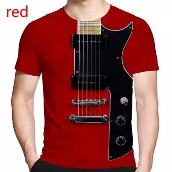 Летняя забавная футболка с 3D принтом гитары, повседневная музыкальная футболка в стиле хип-хоп, мужские и женские футболки с короткими рукавами 6XL
