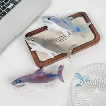 Летняя заколка для волос в виде акулы из ацетата — большой головной убор на затылок.