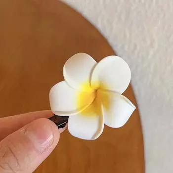 Летняя заколка с цветочным узором для девочек, аксессуары для волос, головной убор Франжипани, заколка для волос, маленькая и изысканная милая заколка для девочек