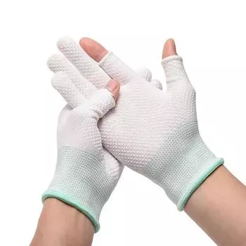 Летняя защита от солнца, сбор чая, защита труда, нанесение клея, нескользящие, для велоспорта, для улицы, мужские тонкие перчатки с двумя пальцами и сенсорным экраном на пальцах White two fingers missing One size