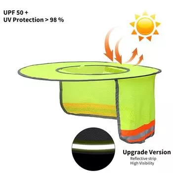 Летняя защитная каска, солнцезащитный козырек, шлем, щиток на шею, светоотражающий солнцезащитный козырек, предотвращает солнечные ожоги для строителей