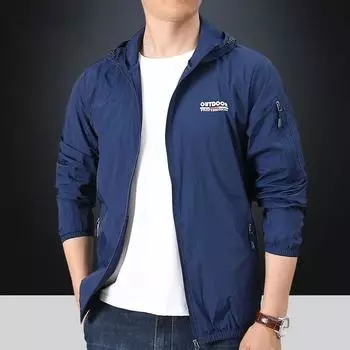 Летняя защитная куртка от солнца для мужчин, ультратонкая дышащая уличная быстросохнущая ветровка с защитой от ультрафиолета, портативная спортивная одежда, куртка с капюшоном L