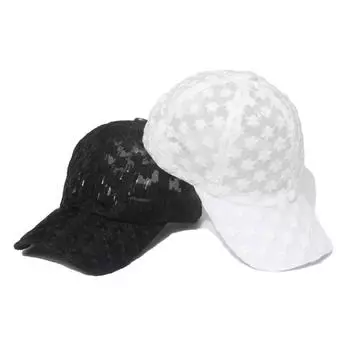 Летняя женская бейсболка с кружевом и маленьким цветком, модная дышащая хлопковая шляпа, повседневные сетчатые шляпы, солнцезащитные кепки Gorras чёрный