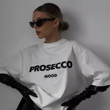 Летняя женская белая футболка с круглым вырезом, свободные универсальные топы с короткими рукавами с буквенным принтом L белый