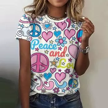 Летняя женская большая футболка с 3D принтом, женская дешевая рубашка с короткими рукавами, новая женская футболка больших размеров XS