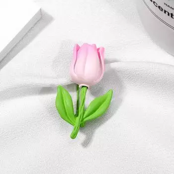 Летняя женская брошь, брошь розовый тюльпан, нишевый дизайн, брошь в элитном стиле, аксессуары для одежды розовый