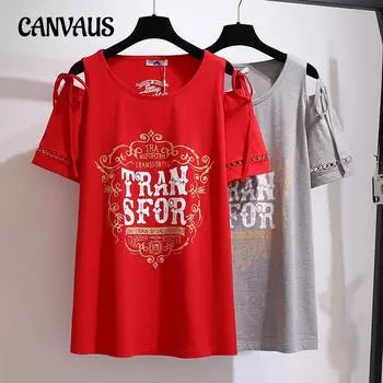 Летняя женская футболка больших размеров без бретелек с круглым вырезом, свободные универсальные топы с короткими рукавами и принтом 2XL чёрный