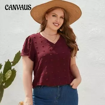 Летняя женская футболка больших размеров, повседневный топ с v-образным вырезом и короткими рукавами XL чёрный