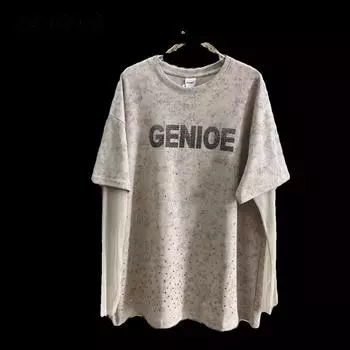 Летняя женская футболка больших размеров с буквенным принтом и топом с короткими рукавами L чёрный