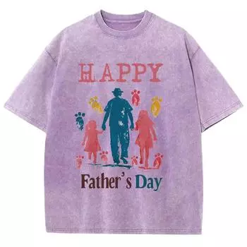Летняя женская футболка ко Дню отца, из вареного денима, короткий рукав, оверсайз, с круглым вырезом, мужская S