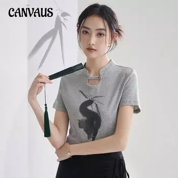 Летняя женская футболка National Wind Tide, тонкие топы с короткими рукавами S серый