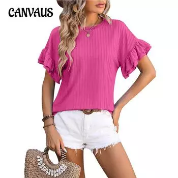 Летняя женская футболка, однотонная футболка с короткими рукавами и круглым вырезом, милый топ S белый