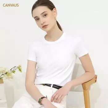 Летняя женская футболка, однотонная, с круглым вырезом, с коротким рукавом, тонкие, тонкие, хлопковые, удобные топы для отдыха S белый