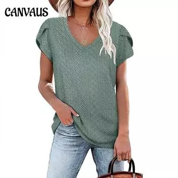 Летняя женская футболка, однотонная свободная футболка с короткими рукавами и v-образным вырезом, топы S светло-розовый