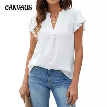 Летняя женская футболка, однотонные, удобные повседневные топы с v-образным вырезом и короткими рукавами S чёрный