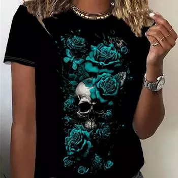 Летняя женская футболка оверсайз с 3D принтом, повседневный и модный топ оверсайз с короткими рукавами XS
