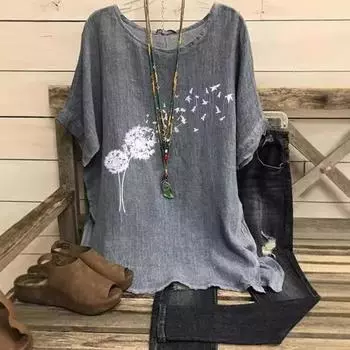 Летняя женская футболка с 3D-цифровой печатью, топы, одежда, короткий рукав, свободные футболки с круглым вырезом, большие размеры 7XL