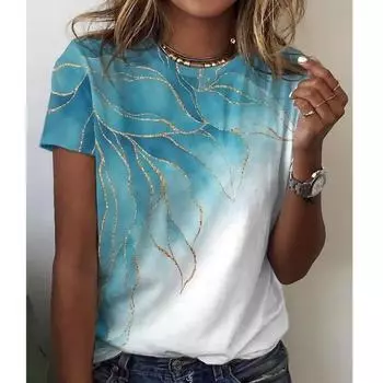 Летняя женская футболка с 3D-принтом, цветочной графикой, повседневные топы с коротким рукавом, модная футболка с круглым вырезом для женщин, цветочная текстура XXS