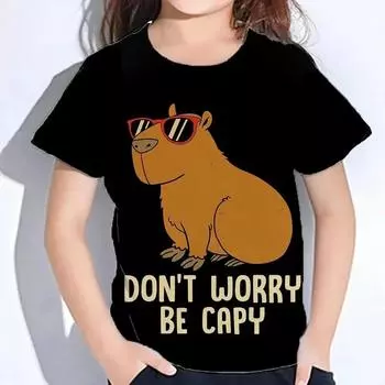 Летняя женская футболка с 3D принтом капибары, модная высококачественная футболка большого размера с короткими рукавами для женщин, топы, футболки, одежда S