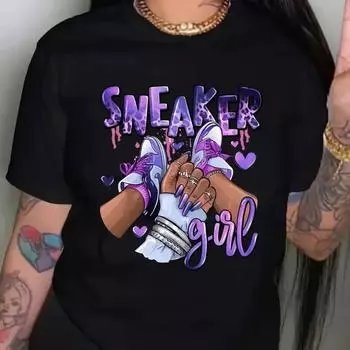 Летняя женская футболка с 3D-принтом, повседневный топ с короткими рукавами и круглым вырезом, женская футболка оверсайз. XS