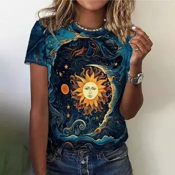 Летняя женская футболка с графическим принтом, повседневная футболка с коротким рукавом, уличная мода, футболка с круглым вырезом, женская свободная одежда XXS
