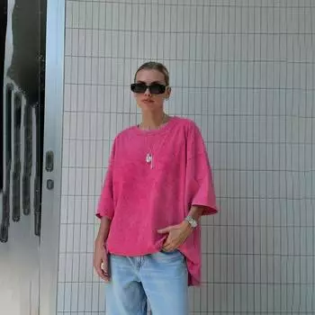 Летняя женская футболка с коротким рукавом и круглым вырезом с принтом XL