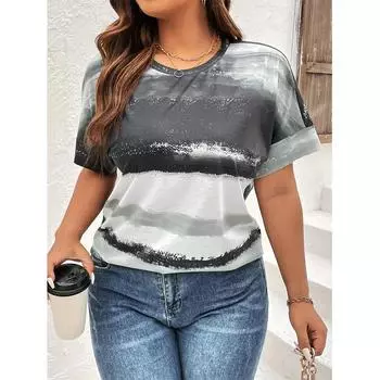 Летняя женская футболка с коротким рукавом, уличная одежда больших размеров, топ с графическим принтом, повседневные женские футболки с круглым вырезом, европейский размер S