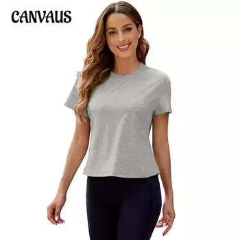 Летняя женская футболка с короткими рукавами и короткими топами с круглым вырезом, свободная повседневная футболка S серый