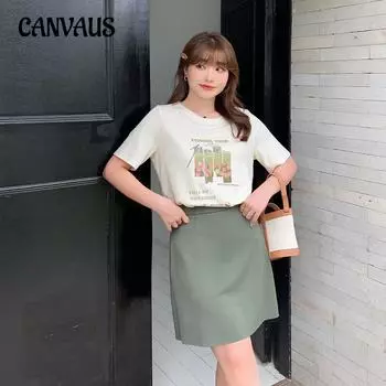 Летняя женская футболка с короткими рукавами и позитивным принтом, свободный топ с круглым вырезом больших размеров XL белый