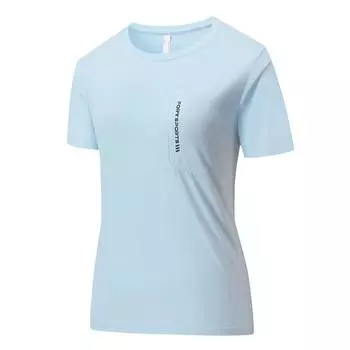 Летняя женская футболка с круглым вырезом, быстросохнущая, для спорта, альпинизма, дышащая, тонкая, с коротким рукавом M светло-синий