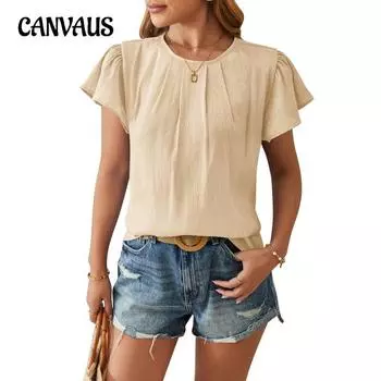 Летняя женская футболка с круглым вырезом, модный лепесток, короткий рукав, свободные топы S синий