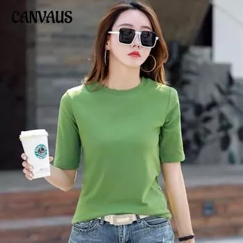 Летняя женская футболка с круглым вырезом, однотонная футболка со средним рукавом, простой топ S серый