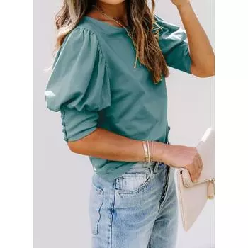 Летняя женская футболка с круглым вырезом, однотонная, на пуговицах, свободная, повседневная, с короткими рукавами для женщин S розовый