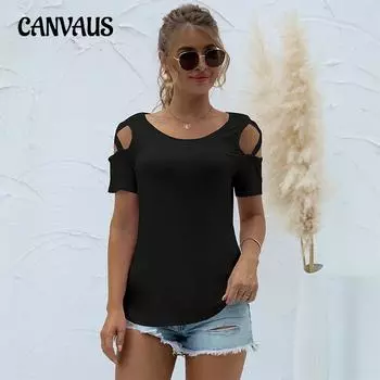 Летняя женская футболка с круглым вырезом, темперамент, элегантные топы без бретелек с короткими рукавами