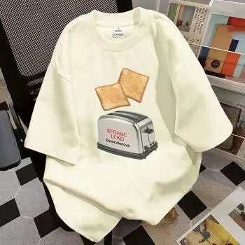 Летняя женская футболка с милым принтом кота из хлопка, дышащая, с коротким рукавом XS