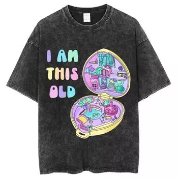 Летняя женская футболка с принтом мультяшной шкатулки для драгоценностей, оверсайз, с коротким рукавом, в стиле Y2K, повседневная, милая, крутая девушка S