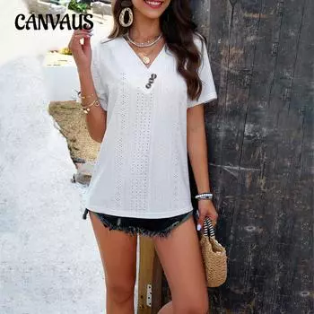 Летняя женская футболка с темпераментом, повседневные однотонные топы с v-образным вырезом и короткими рукавами