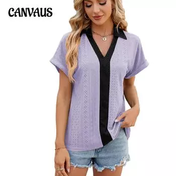 Летняя женская футболка с v-образным вырезом, цветная свободная футболка с короткими рукавами, топ для женщин S белый