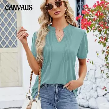 Летняя женская футболка с v-образным вырезом и рюшами, топ с короткими рукавами и реглан S чёрный