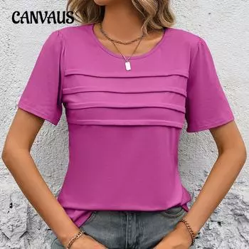 Летняя женская футболка, свободный повседневный пуловер с круглым вырезом, однотонный топ с короткими рукавами S серый