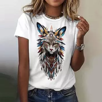 Летняя женская футболка в индийском стиле Харадзюку, повседневные футболки с короткими рукавами, модная уличная одежда, пуловер с круглым вырезом, женская одежда большого размера XS