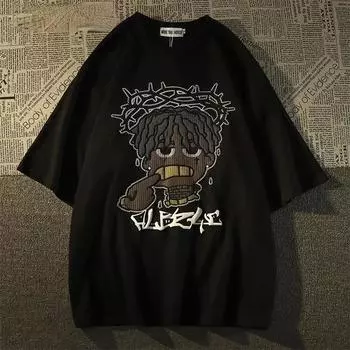 Летняя женская футболка в стиле ретро хип-хоп с пиксельным рисунком, футболка с короткими рукавами для мужчин и женщин, винтажная футболка большого размера Y2k S