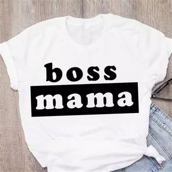 Летняя женская футболка Y2k Fashion MAMA с буквенным принтом, свободная футболка с короткими рукавами S