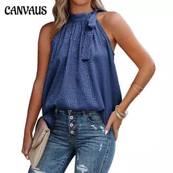 Летняя женская футболка, жилет без рукавов с бантом и леопардовым принтом S небесно-голубой